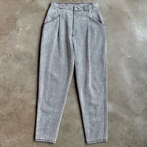 Vintage 80s Gitano Grey Acid Wash Pleated Jeans